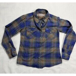 Dixxon Women’s Clark Street Flannel Plaid Snap Button Shirt Sz M